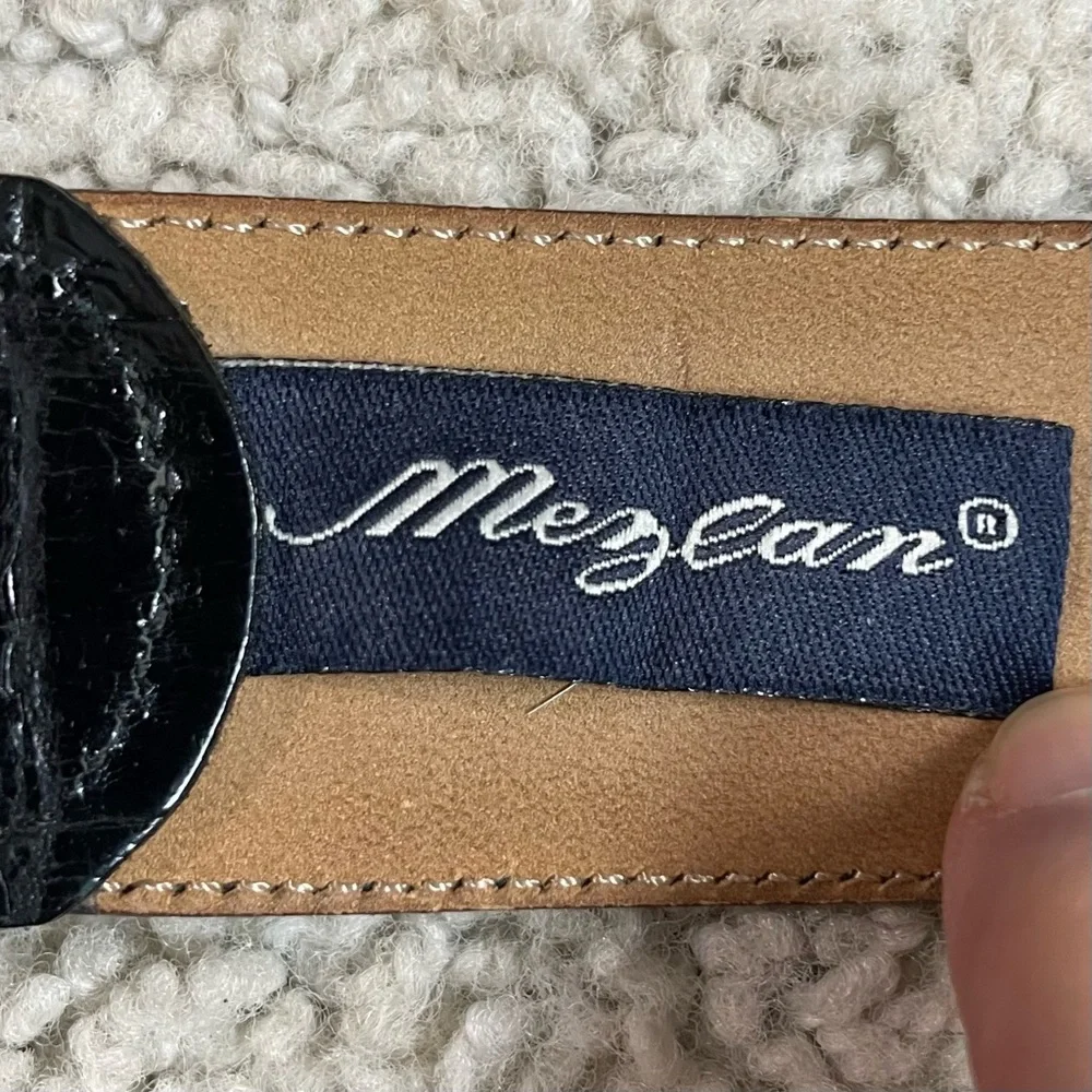 Men's MEZLAN Black GENUINE CROCODILE Designer BELT  40